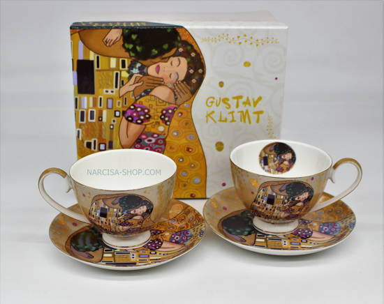GUSTAV KLIMT - set skodelic zlat