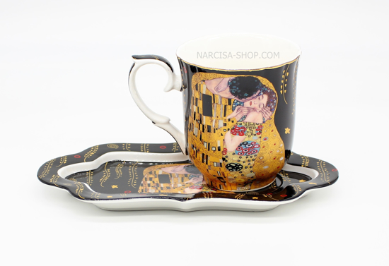GUSTAV KLIMT - skodelica s podstavkom