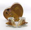 GUSTAV KLIMT - set trikotnih skodelic,krožnikov in žličk svetla