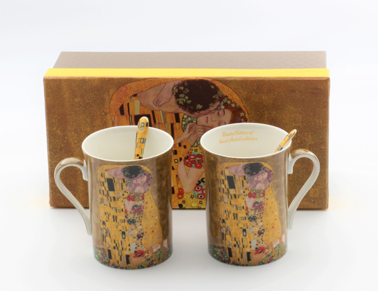 GUSTAV KLIMT - 2 skodelici in 2 žlički zlata