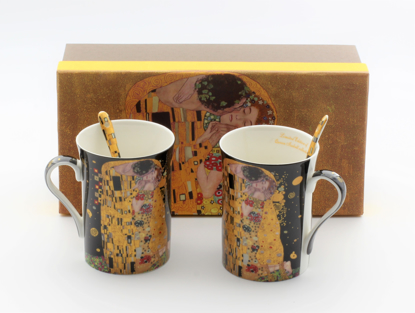 Bild von GUSTAV KLIMT - 2 skodelici in 2 žlički črn
