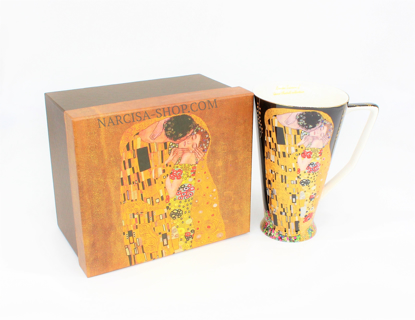 Bild von GUSTAV KLIMT - Tasse Cappuccino schwarz