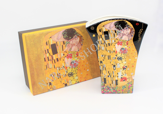 GUSTAV KLIMT - keramična vaza črna