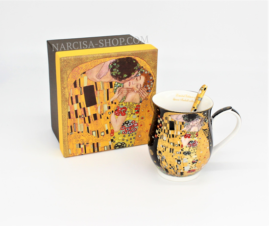 GUSTAV KLIMT - Skodelica z žličko v črni