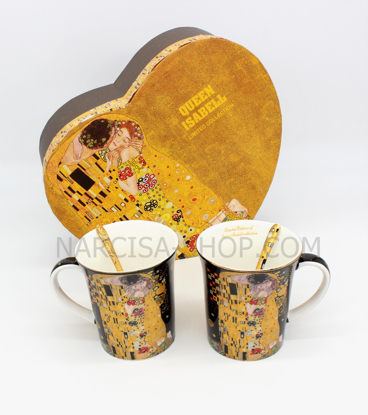 Slika GUSTAV KLIMT - 2 skodelici in 2 žlički črna