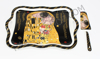 GUSTAV KLIMT - Keramičen pladenj za torto z priloženo lopatko črn