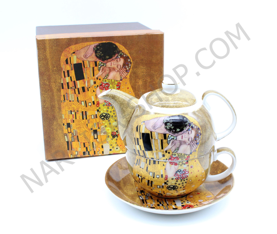 GUSTAV KLIMT - čajnik s skodelico zlat