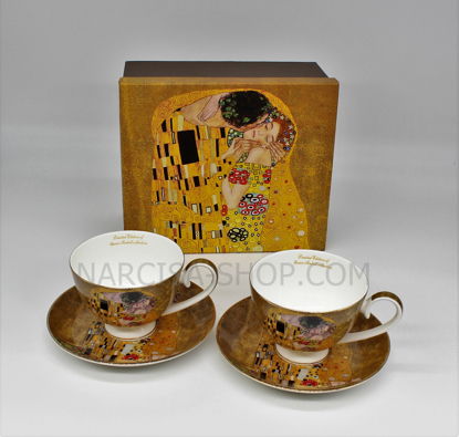 Bild von GUSTAV KLIMT - 2 Tassen und 2 Teelöffel schwarz