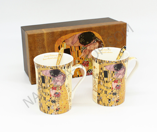 GUSTAV KLIMT - 2 skodelici in 2 žlički beš