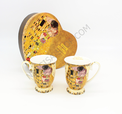 Bild von GUSTAV KLIMT - 2 skodelici in 2 žlički bež