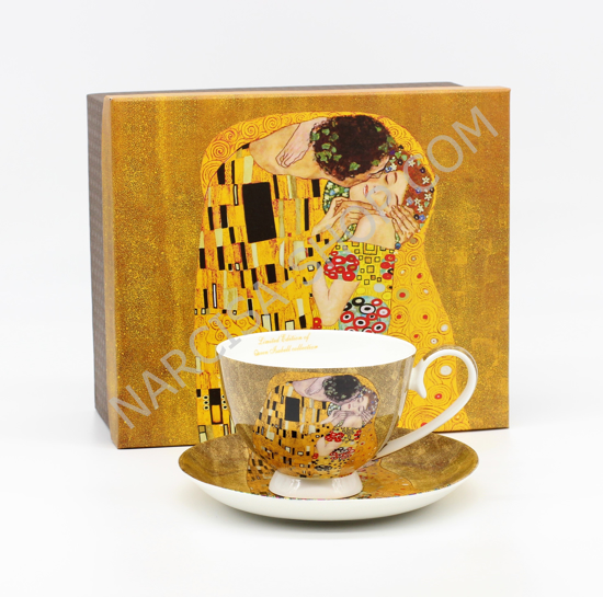 Bild von GUSTAV KLIMT - skodelica z krožnikom zlata